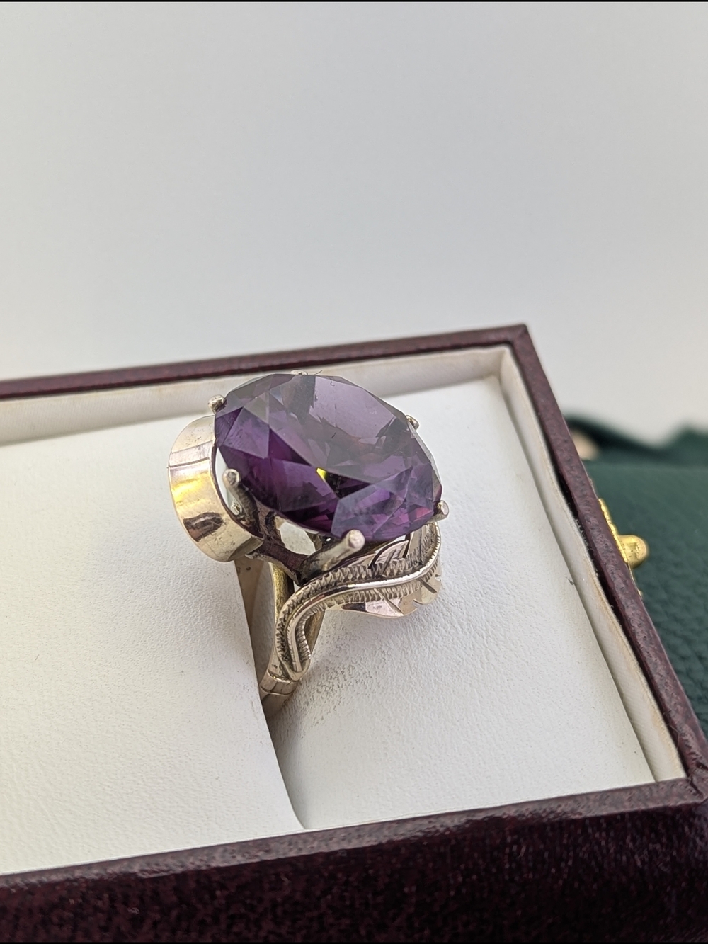 ✨ Vintage 10K Yellow Gold Alexandrite Cocktail Ring – Size 6.75 – ✨ - Picture 2 of 10